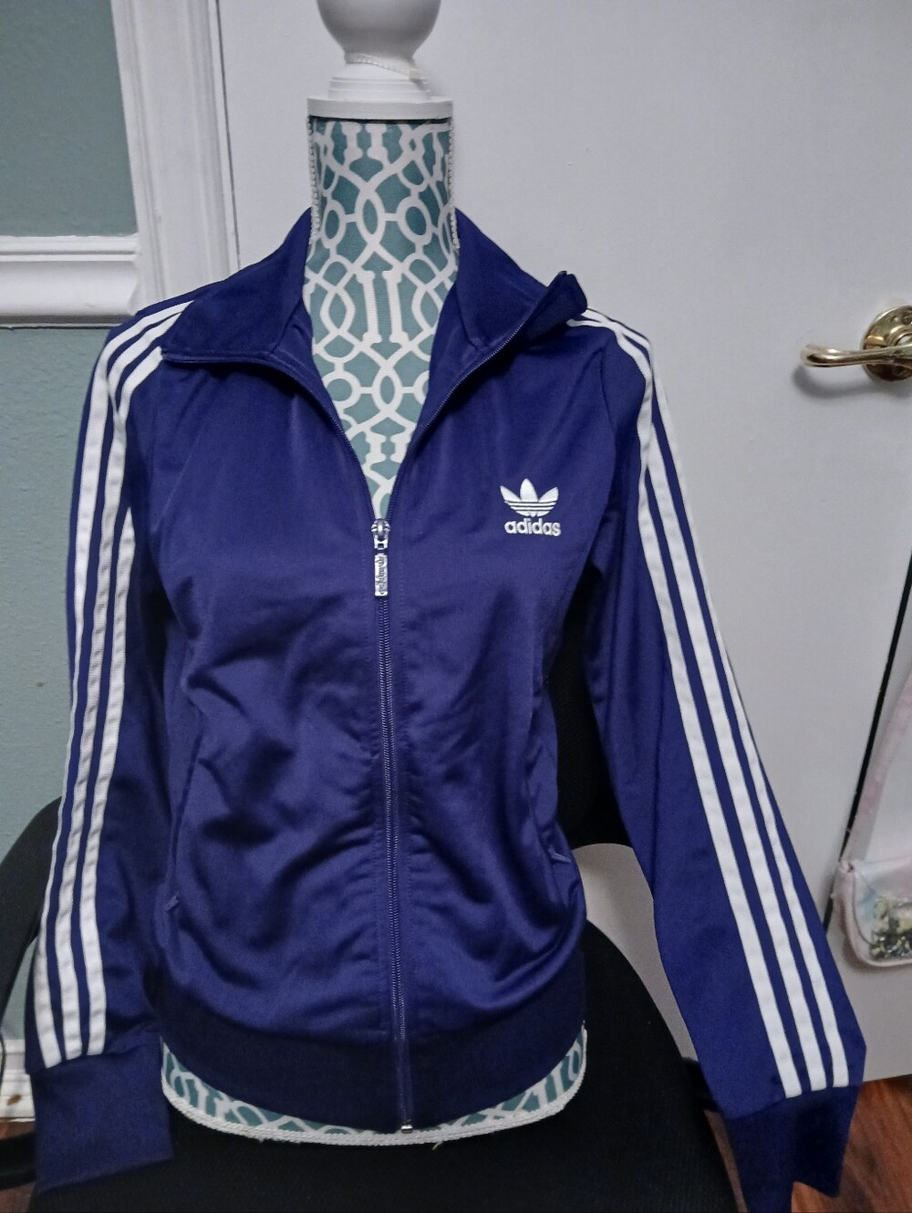 adidas Blue Women's Three-Stripe Track Jacket